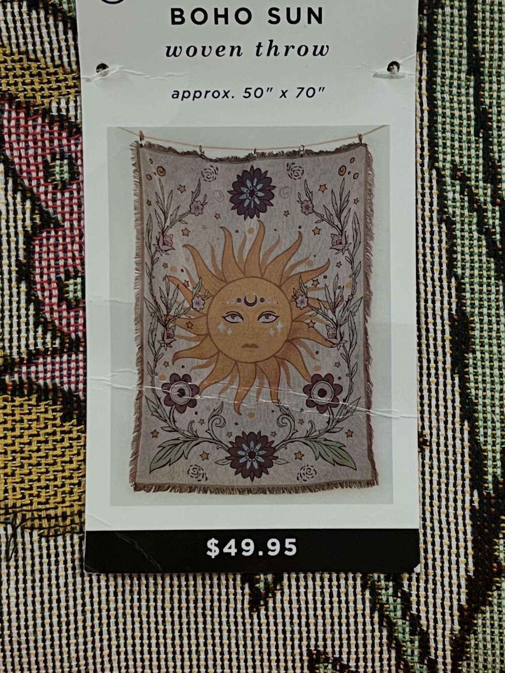 EARTHBOUND Trading Co. Woven Throw Boho Sun Tapestry